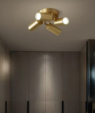 Moderne Plafondlamp met Verstelbare Spots – Goud