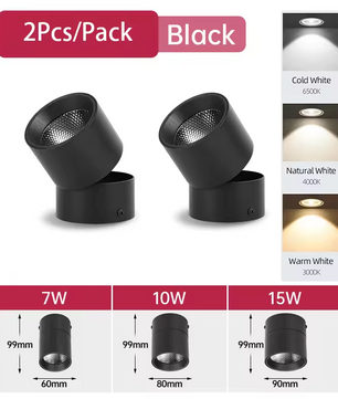LED Plafondspots – Verstelbare Spotlamp voor Binnenverlichting – Zwart of Wit