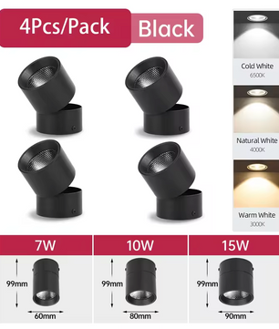 LED Plafondspots – Verstelbare Spotlamp voor Binnenverlichting – Zwart of Wit