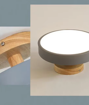 Aurora Plafondlamp – Scandinavische Stijl met Houten Plafond Plaat