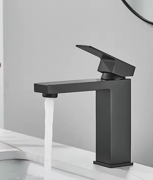 Noir Luxe Industriële Wastafelkraan - Kort en Lang Formaat