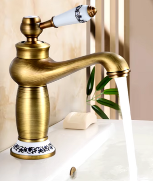 Alvaro Retro Wastafelkraan – Antiek Bronzen Kraan