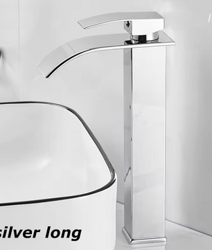 Waterval Wastafelkraan – Luxe Roestvrij Stalen Kraan voor Warm en Koud Water