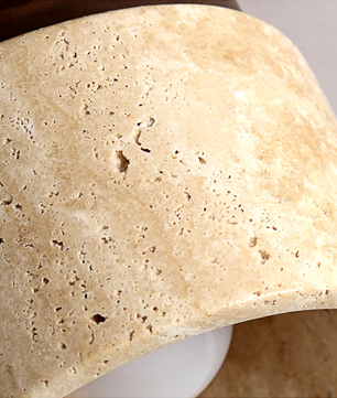 Inase Wabi-Sabi Plafondlamp van Travertijn en Hout