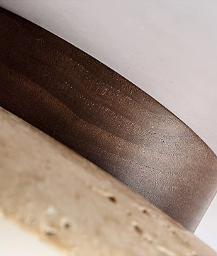Inase Wabi-Sabi Plafondlamp van Travertijn en Hout