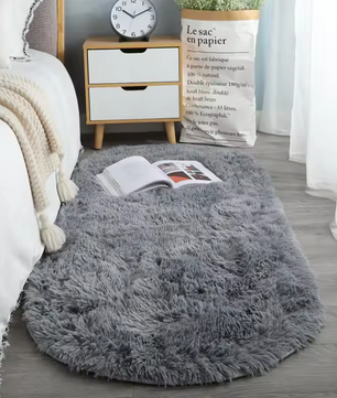 SilkySoft Ovaal Pluche Vloerkleed – Luxe, Warm en Modern
