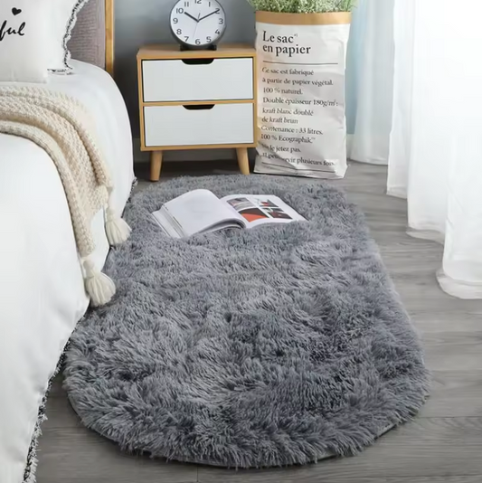 SilkySoft Ovaal Pluche Vloerkleed – Luxe, Warm en Modern