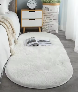 SilkySoft Ovaal Pluche Vloerkleed – Luxe, Warm en Modern