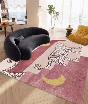 LunaSoft Luxe Pluche Luipaardprint Tapijt – Stijlvol, Comfortabel & Antislip