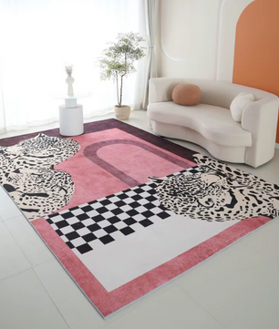 LunaSoft Luxe Pluche Luipaardprint Tapijt – Stijlvol, Comfortabel & Antislip