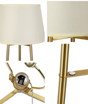 Luvodi Moderne Driepoot LED Vloerlamp – Stijlvolle Staande Lamp met Opslagplanken
