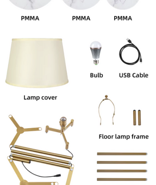 Luvodi Moderne Driepoot LED Vloerlamp – Stijlvolle Staande Lamp met Opslagplanken