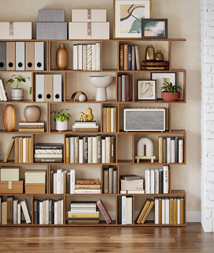 Boekenkast met 6 Niveaus in Vintage Bruin – 70x24x190,5cm