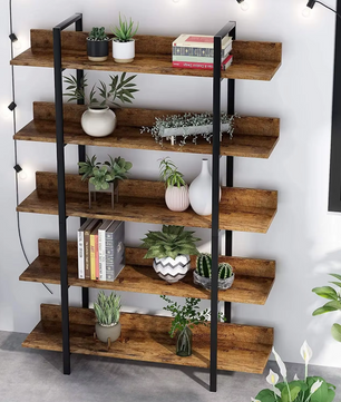 Industriële Boekenkast George – Vintage Hout 105x33,5x180cm