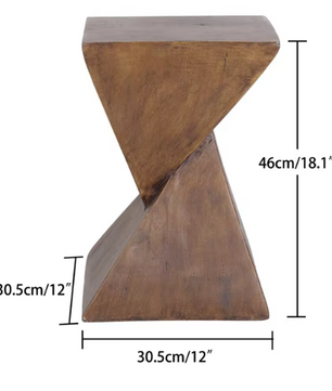 Zandloper Bijzettafel Hout-look van Lichtgewicht Beton