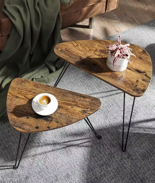 Bijzettafel Set van 2 – Industrieel Design