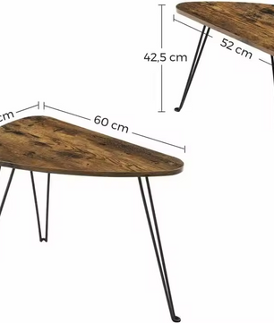 Bijzettafel Set van 2 – Industrieel Design