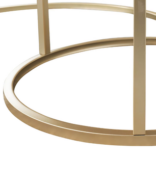 2-Delige Marmeren Textuur Salontafel Set – Goud en Wit
