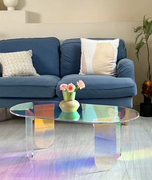 Iriserende Acryl Salontafel – Kleurrijk en Modern Design