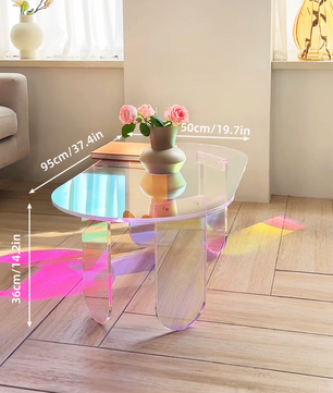 Iriserende Acryl Salontafel – Kleurrijk en Modern Design