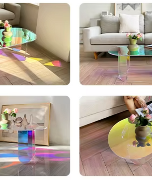 Iriserende Acryl Salontafel – Kleurrijk en Modern Design