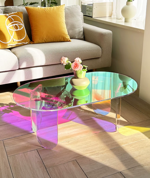 Iriserende Acryl Salontafel – Kleurrijk en Modern Design