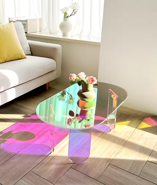Iriserende Acryl Salontafel – Kleurrijk en Modern Design