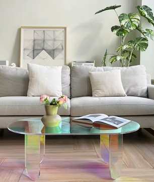 Iriserende Acryl Salontafel – Kleurrijk en Modern Design
