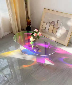 Iriserende Acryl Salontafel – Kleurrijk en Modern Design