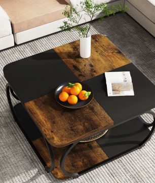 Industriële Vierkante Salontafel – Boerderijstijl