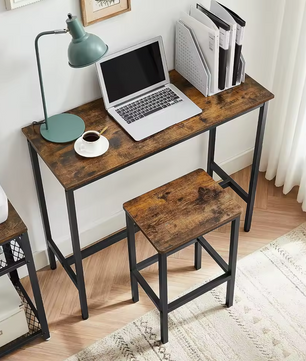 Industriële Bartafelset met 2 Barkrukken – Vintage Houtlook