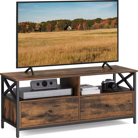 TV Meubel Industriële Stijl – 2 Laden, 2 Compartimenten, 120 cm