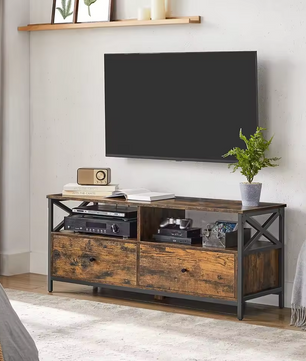 TV Meubel Industriële Stijl – 2 Laden, 2 Compartimenten, 120 cm