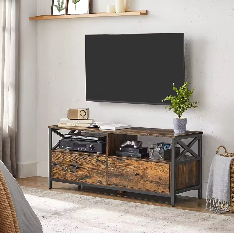 TV Meubel Industriële Stijl – 2 Laden, 2 Compartimenten, 120 cm