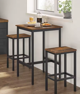 Industriële Bartafelset – Eettafel Met 2 Barkrukken