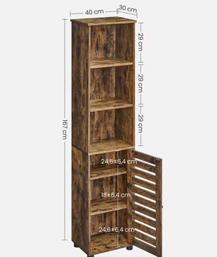 Hoge Badkamerkast – Vintage Hout Design