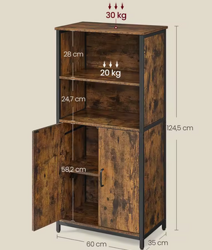 Highboard Kast Industriële Stijl – Opbergkast met Verstelbare Plank