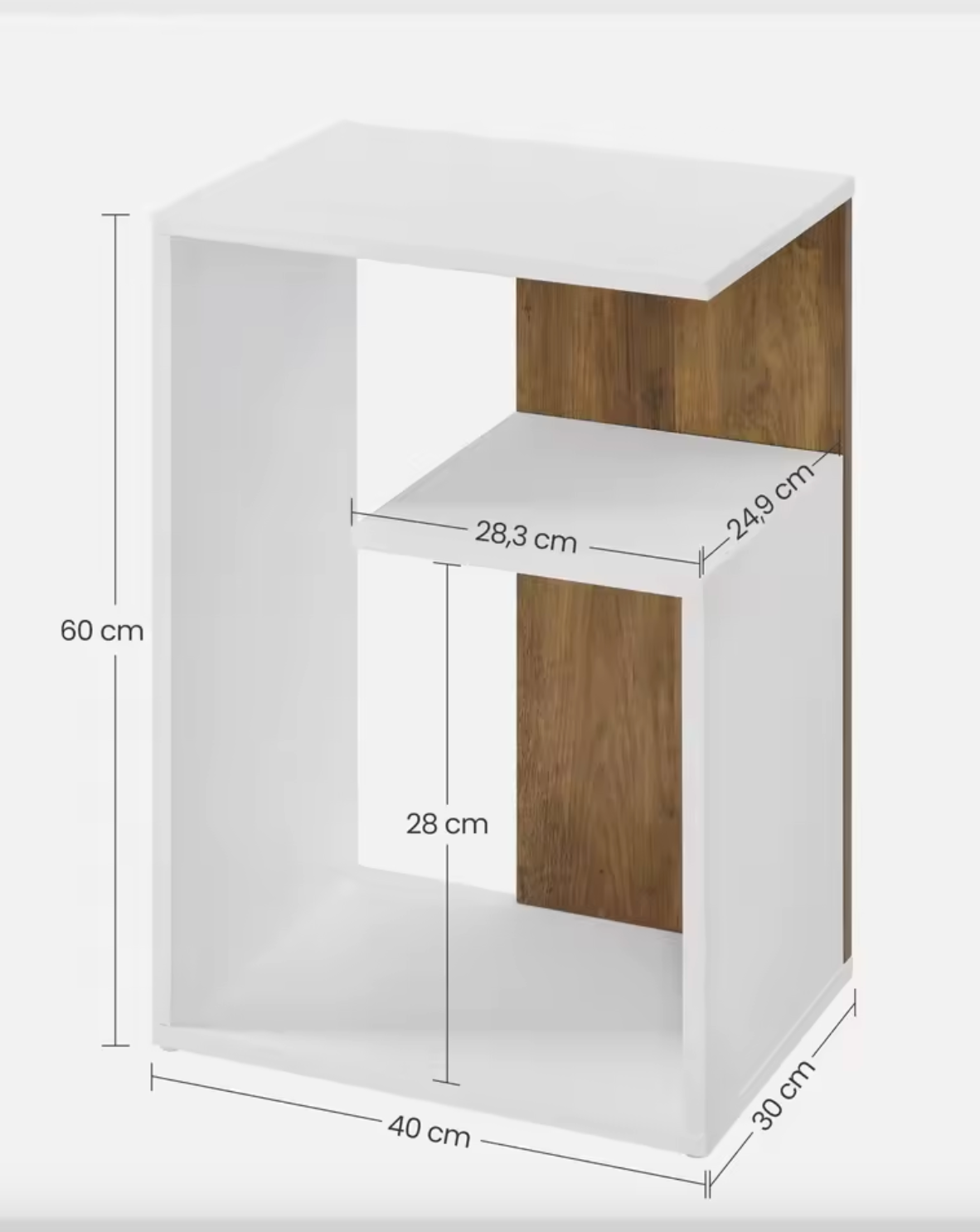 Moderne Bijzettafel Walnootbruin en Wit