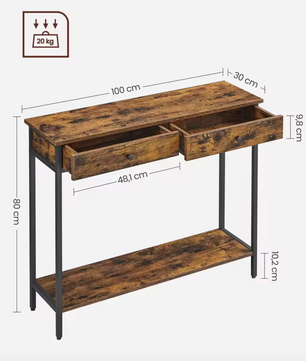 Industriële Consoletafel met 2 Lades