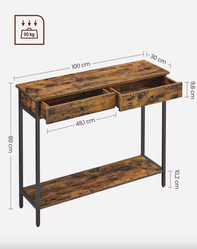 Industriële Consoletafel met 2 Lades