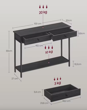 Industriële Consoletafel met 2 Lades