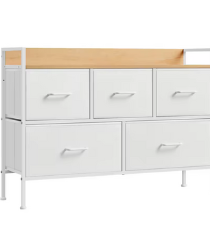 Industrieel Dressoir met 5 Stoffen Lades – Stijlvolle en Ruime Opbergkast