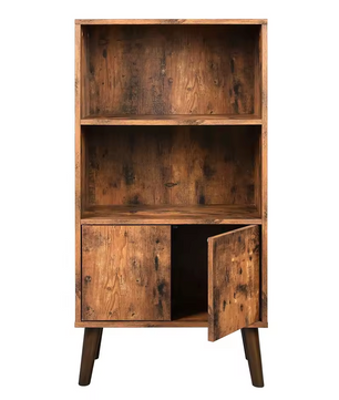 Rustieke 3-Level Boekenkast met Deuren