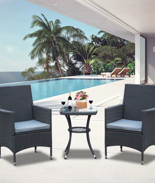 3-Delige Rotan Bistroset - Bruin of Grijs