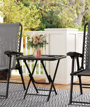 3-Delige Outdoor Terras Tafel- en Stoelenset – Comfortabel, Opvouwbaar en Duurzaam