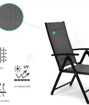 Set van 2 Verstelbare Tuinstoelen Grijs