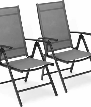 Set van 2 Verstelbare Tuinstoelen Grijs