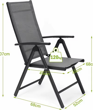 Set van 2 Verstelbare Tuinstoelen Grijs