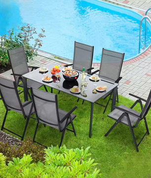 Set van 2 Verstelbare Tuinstoelen Grijs
