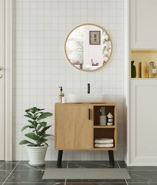 Moderne Ronde Spiegel met Metalen Frame